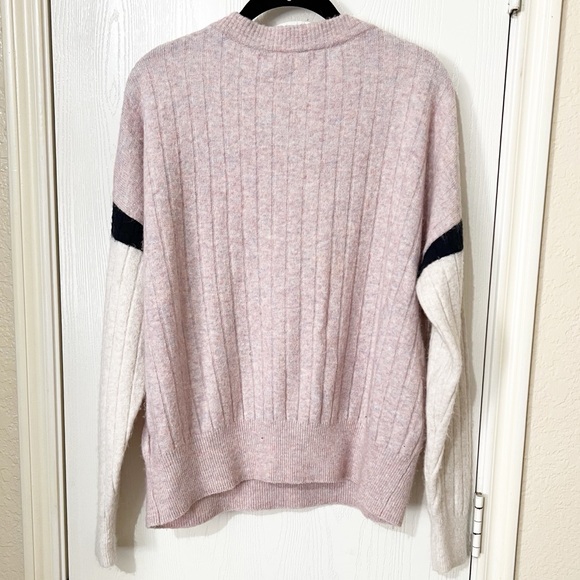[Madewell] Alpaca Merino Wool Cotton Candy Pink Sweater Ribbed Chunky Size M - Picture 2 of 9